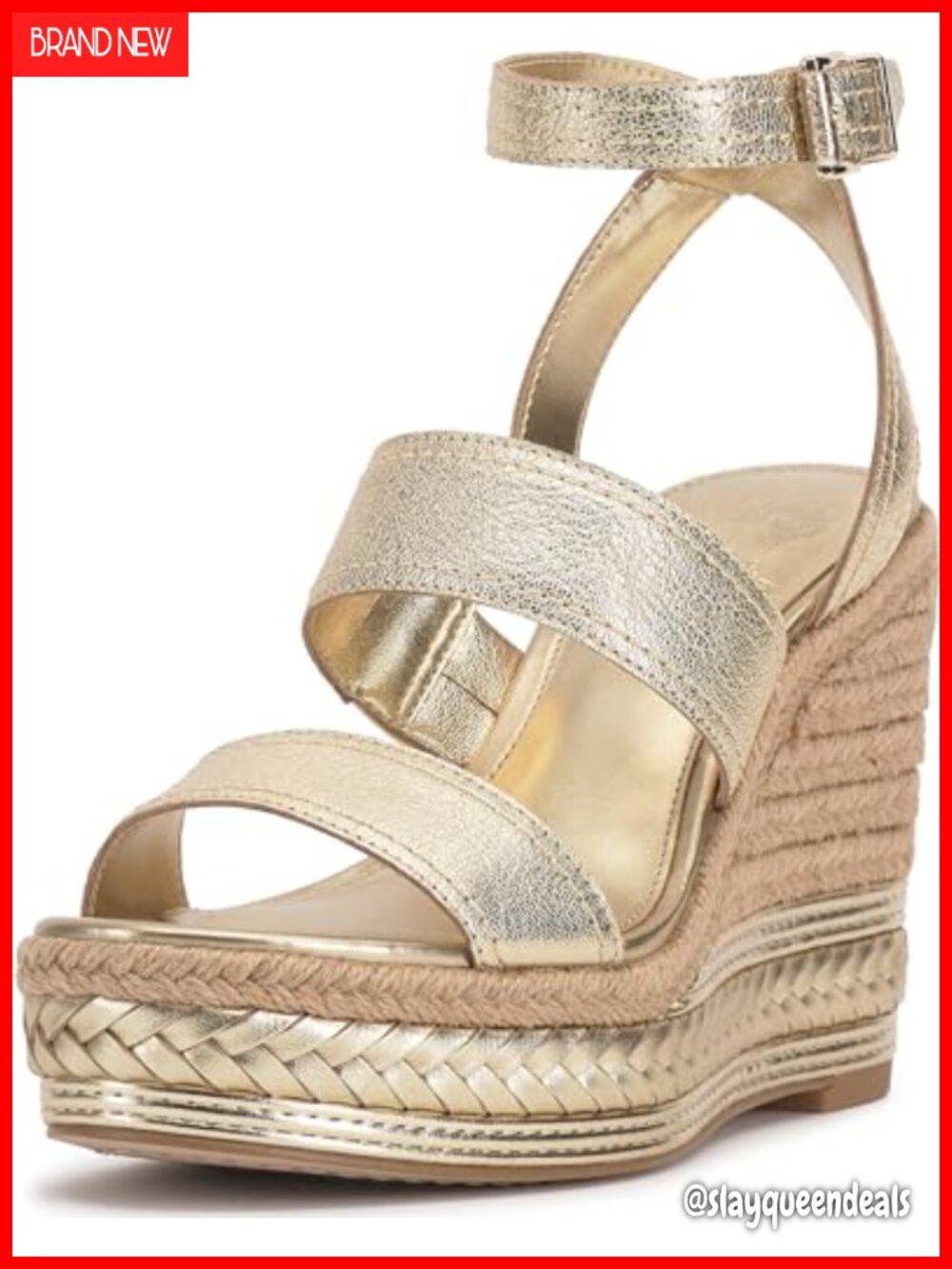 Wedge Heeled Sandals Leather Ankle Strap Open Toe Platform